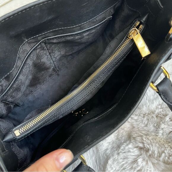 MICHAEL KORS Black Leather Hamilton Selma Raven Jet Set Tote Satchel - Picture 10 of 12